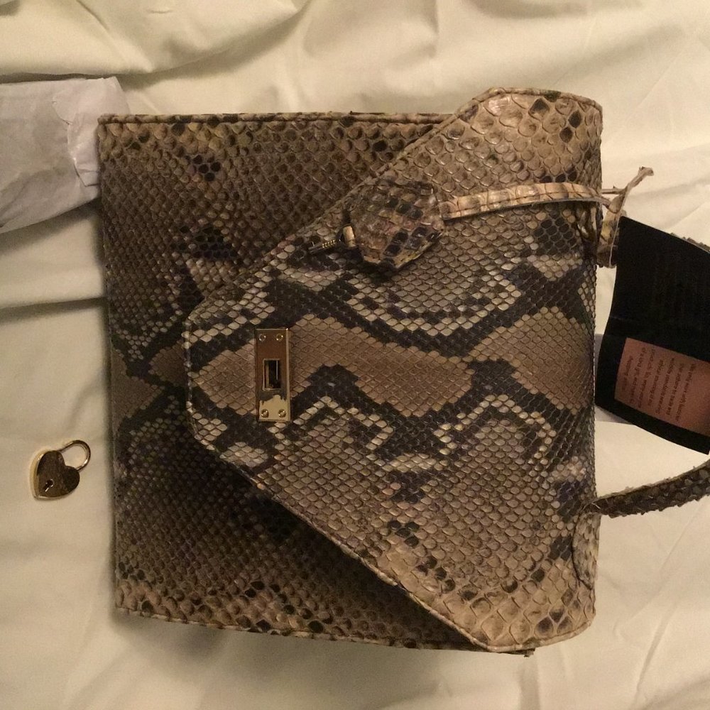 Pelle Python Tote purse - Picture 3 of 3